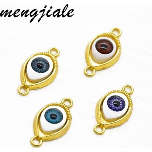 10pcs Horse Eye Charms Connector Alloy Metal Glass Cabochon Base For DIY Handmade Jewelry Bracelet Accessories Making 29*15mm
