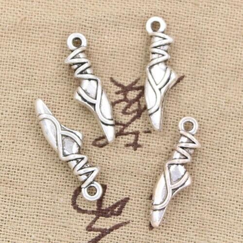12pcs Charms Ballet Shoes 23x6x4mm Antique Making Pendant fit,Vintage Tibetan Bronze Silver color,DIY Handmade Jewelry