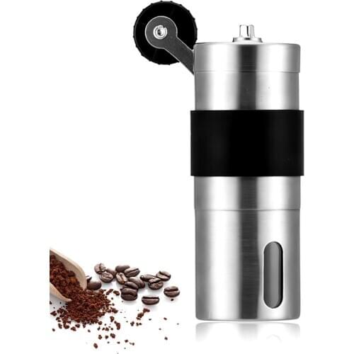 13.2*4.5cm Manual Coffee Grinder Ceramic Core Stainless Steel Handmade Adjustable Coffee Bean Burr Grinders Mill Kitchen Tool