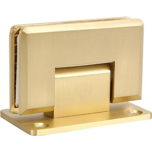 Brand New 2PCS Pure Brass Frameless Bathroom Shower Glass Door Hinges 90° Wall to Glass Fixed Holder Brackets for 8~12mm Glass