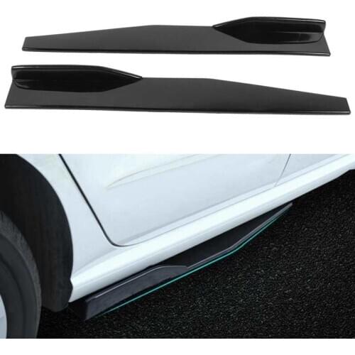 2Pcs Universal Side Skirt Rocker Splitters Lip Winglet Wing Diffuser 74.5cm Car Accessories Glossy Black