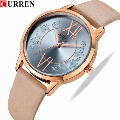 2020 CURREN Luxury Brand Women Watches Gold Quartz WristWatch ladies Fashion Dress Leather Casual Watch Woman Relogio Feminino