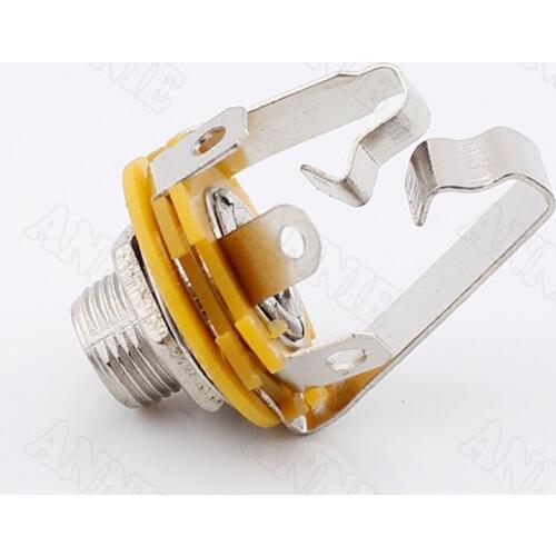 50pcs/lot 6.5 Dual Track Metal Socket 6.35 Stereo Jack Big Three Core 6.5 Female Connector