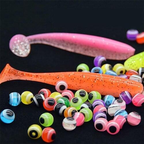 50Pcs Lure Baits Bionic Fishing Eye Bead 6mm 8mm 5colors For Texas Rig Fresh Seawater Sea Tackle Artificial Fish Eyes Accessory