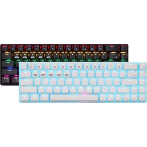 68 Key Mechanical Keyboard Type-C Bluetooth 2.4G Wireless LED Backlit Blue Axis Gaming Mechanical Keyboard For PC Gamer Desktop