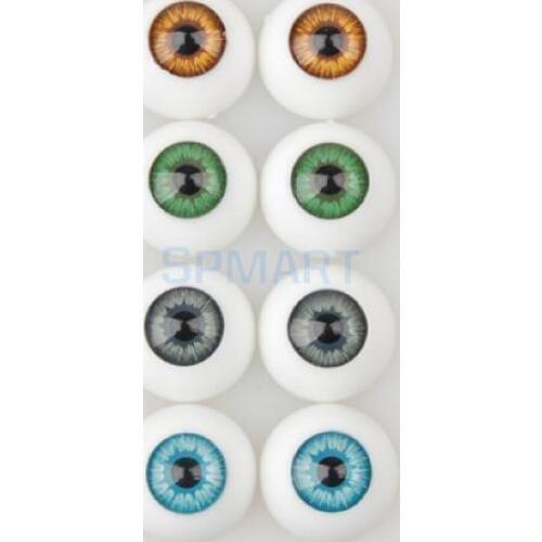 8 Pcs Half Round Hollow Acrylic Doll Dollfie Eyes Eyeballs 16mm