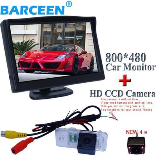 5" car parking monitor for universal car with 4 ir auto wire car rearview camera for AUDI A6L 2009~2011 /A4 /A3/ Q7 /S5