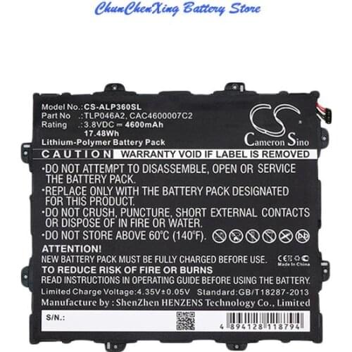 Cameron Sino 4600mAh Battery CAC4600007C2, TLP046A2 for Alcatel One Touch POP 10, One Touch POP 10 (9.6), OT-P360X