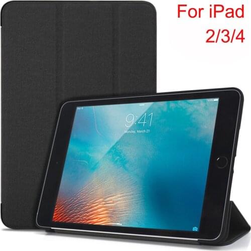 For iPad 2 Case Leather,WOWCASE Auto Sleep/Wake up Chic Smart Stand Folio Tri-fold Cover For Apple iPad 2/3/4 Cases Coque Funda