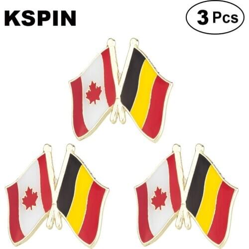 Canada & Belgium Frendship Lapel Pin Brooches Pins Flag badge Brooch Badges