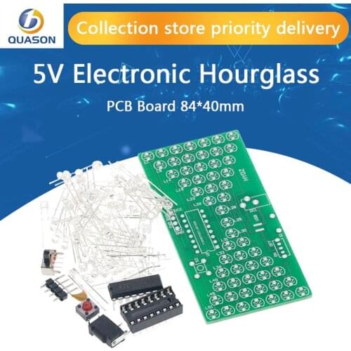 5V Electronic Hourglass DIY Kit Funny Electric Production Kits Precise With LED Lamps Double Layer PCB Board 84*40mm