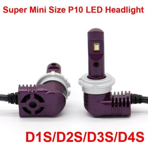 1 Set Super MINI SIZE CSP D1S D2S D3S D4S P10 LED Headlight All-in-one As 1:1 Original Lamps Turbo Fan Focus Beam 35W 5200lm 6K