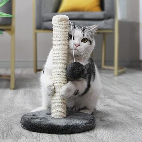 Pet Toy Sisal Cat Climbing Frame Little Pet Rod Hair Ball Toy Scratching Post For Cats Kitten Jumping Tower Bite-resistant Toys