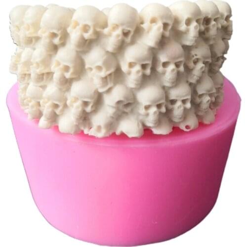 U2JF Skull Ashtray Epoxy Resin Mold DIY Crafts Candle Plant Flower Pot Silicone Mould