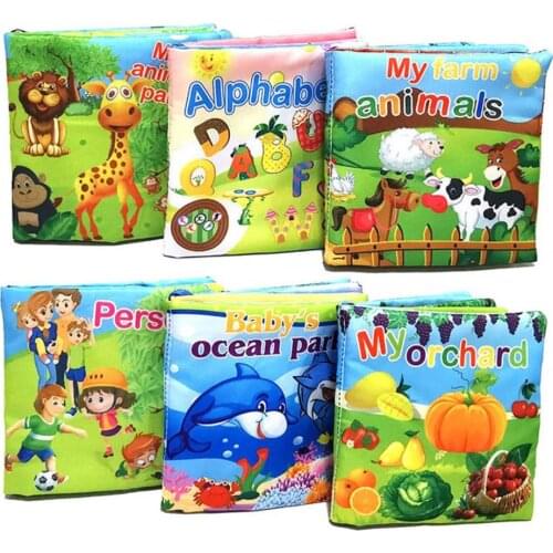 Creative Kids Cloth Book Colorful Pictures Anti-tear Reusable Baby Learning Interactive Book for Grow up