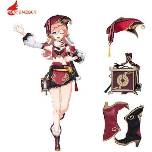 Genshin Impact Yan Fei Cosplay Costume Yan Fei Boots Cosplay Shoes Hat Bag For Game Genshin Impact Yan Fei Cosplay Outfit Suit