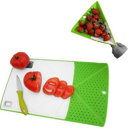 Creative Multifunctional Folding Board Chopping Board Strainer Colander Cutting Fruit Foldable Kitchen Tool
