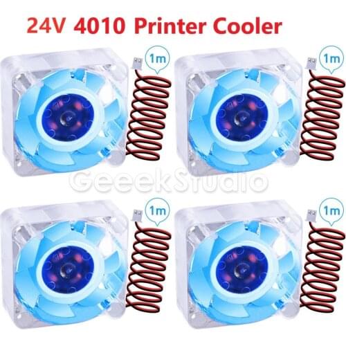 4-Pack 3D Printer 4010 Cooling Fan Brushless 24V 40mm Quiet Fan 3D DC 40*40*10 Silent Cooler Radiator For 3D Printers