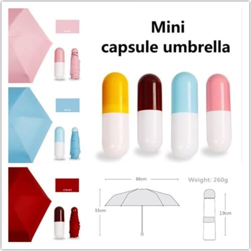 Mini Capsule Umbrella Anti-UV Protection Umbrellas Windproof Folding Umbrellas Rain Pocket Umbrella for Women&Children