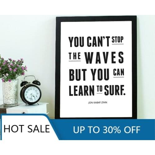 Motivational Quote Sport Surf Wall Art Canvas Painting Posters Prints Black White Modern Minimalist Subway Wall Decor Home Decor