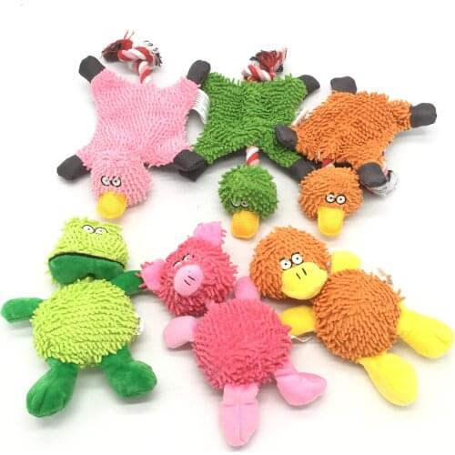 Pet Dog Squeaky Toy Durable Cute Papa Duck Making Sound Paper Plush Puppy Chew Toys Training Teething Toys For Small Dogs