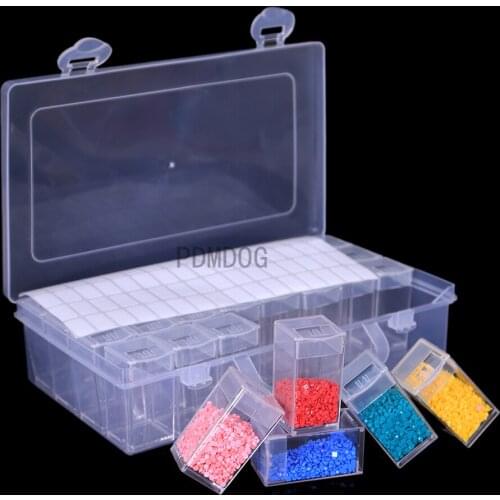 32/40/64 Grids DIY Diamond Painting Drill Box Jewelry Box Rhinestone Embroidery Crystal Bead Storage Case Container