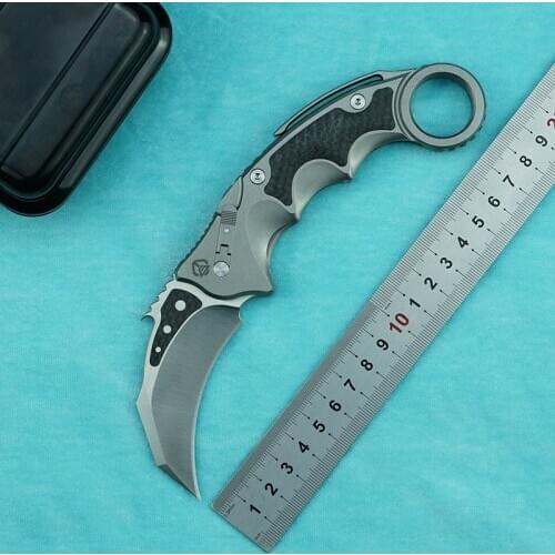 MG Flipper folding knife M390 blade CF+ titanium alloy handle outdoor camping survival pocket kitchen fruit knife EDC tool