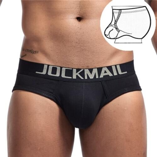 JOCKMAIL Cotton Briefs Sexy Men Underwear U Convex Pouch Bulge Adjustable Ring Jockstraps Men Trunk Shorts Gay Briefs Jockstrap