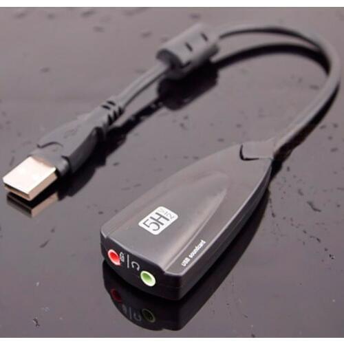 TISHRIC Antimagnetic External USB Sound Card 7.1 Adapter 5HV2 3D Audio Headset Microphone 3.5mm For Laptop PC Professional