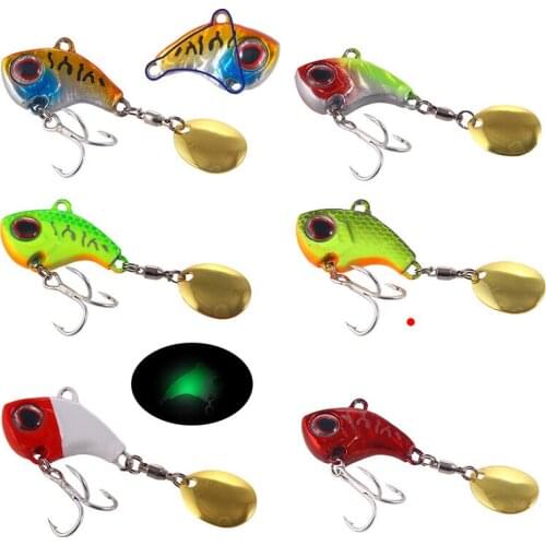 XY-540 VIB Fishing Lures 16g 3.2cm Luya Baits Trout Winter Rotating Sequins Cyclone Vibration Metal Sea Hard Artificial Fishhook