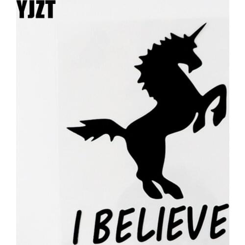 YJZT 11.5CM×15.3CM I Believe Animal Horse Vinyl Car Sticker Decal Black/Silver 8C-0723