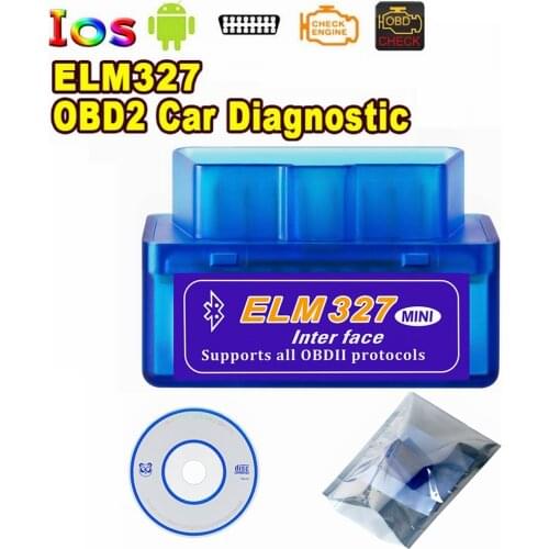 100Pcs Mini ELM327 Bluetooth V2.1 V1.5 OBD2 Car Diagnostic Tool ELM 327 PIC 18F25K80 For Android IOS Symbian For OBDII Protocol