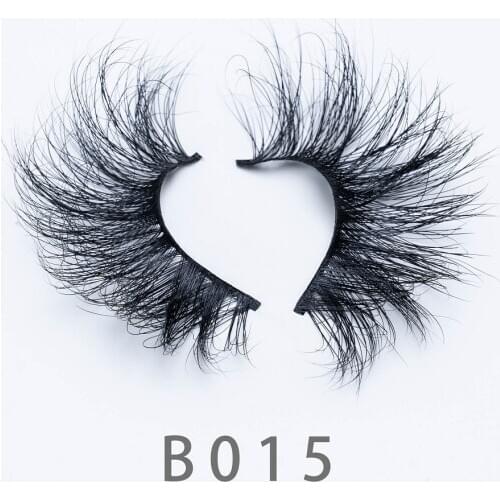 25mm 5D B15 Fluffy Long Mink Lashes Natural Handmade Eyelashes Full Strip 3D Mink Lashes Soft Dramatic False 6D Eyelashes