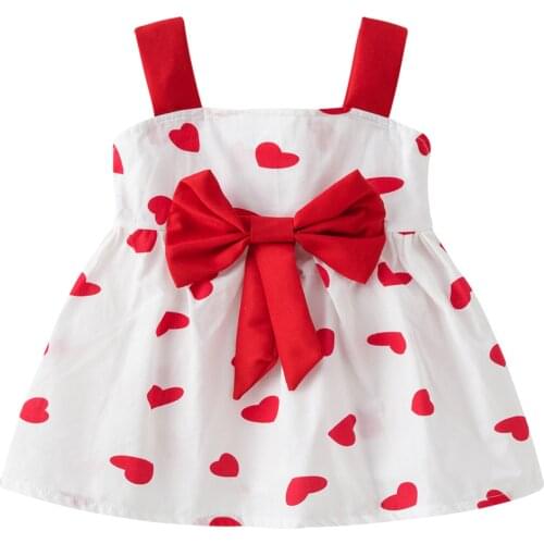 25# Girls Dress 4 Years Blue Sleeveless Print Heart Summer Princess Dress Clothes Childrens Dresses Платье Для Девочки Vestidos
