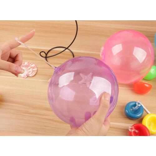 60bag Plastic bag package Tiny bubble Balloon toy 30-40cm after Inflation outdoor play TPR sugar color wubble ball kids gift d11