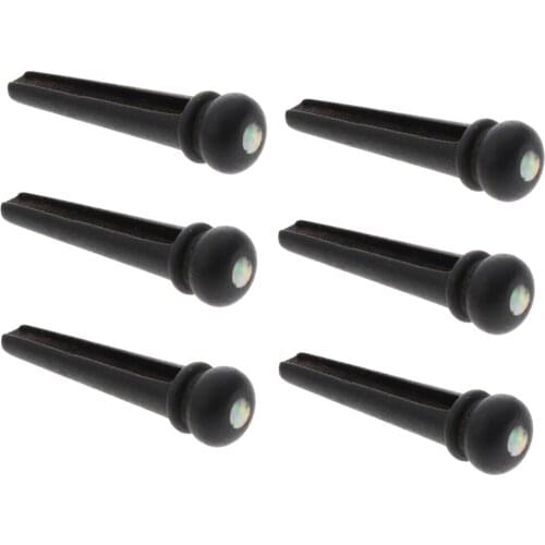 6pcs Guitar Bridge Pins for Acoustic Guitar Replacement Accessory Black