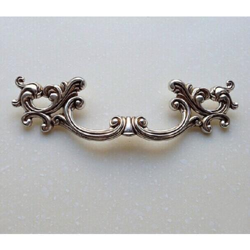 96mm antique silver kitchen cabinet drawer handles pulls distress silver dresser cupboard door pulls vintage furniture handles