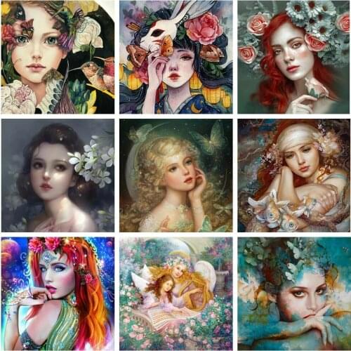 Character Series Diamond Painting DIY 5D Full Round Drill Girl in the Forest Decoration Creative Gift Diamond Hanging Painting