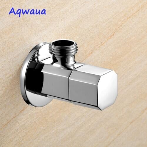 Aqwaua Water valve Faucet Angle Valve Brass Diverter G1/2" Toilet Angle Valve Shower Head Connector Solid Brass Chrome Plated