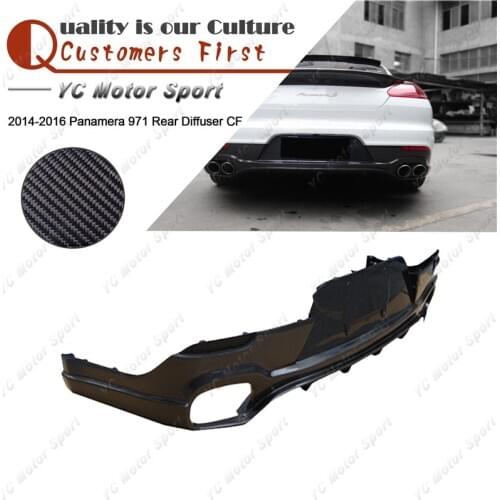 Car Accessories Carbon Fiber Rear Diffuser Fit For 2014-2016 Panamera 971 RearBumper Lower Diffuser Lip