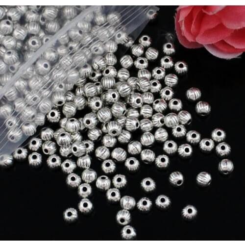 200pcs Fashion Spacer Round Watermelon Beads For Necklace Bracelet Earrings DIY Making Accessories 4mm Hole: Approx 1mm K04350