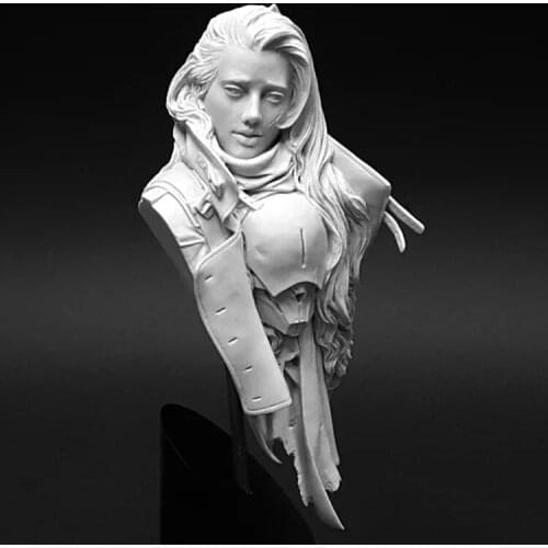 1/10 Resin Bust Character Bust White Model GK Shipping Mech Female Warrior Offline Figure X348
