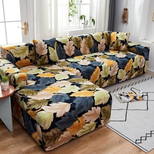 Flower Sofa Cover for Living Room Spandex Polyester Stretch Corner Sofa Couch Slipcover Chair Protector 1/2/3/4 Seater