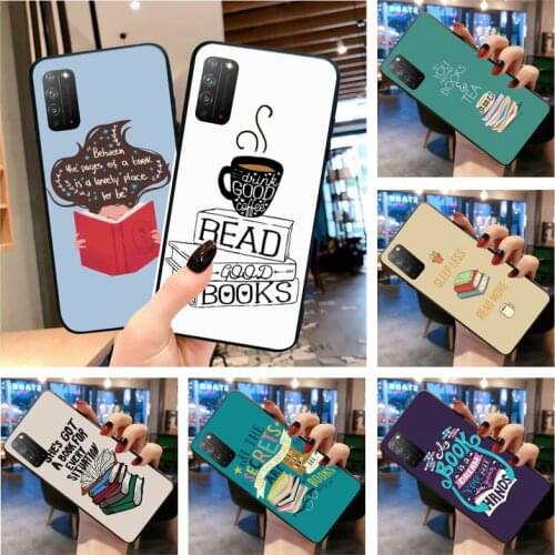 Reading Books Tea Phone Case for Huawei Honor 30 20 10 9 8 8x 8c v30 Lite view 7A pro