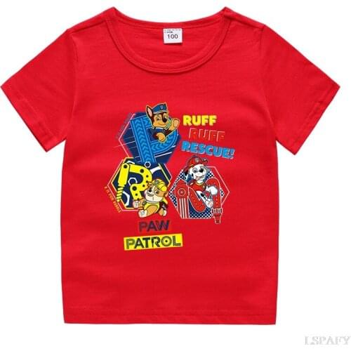 PAW PATROL Child Summer Short-sleeved Girl Cute Printed T-shirts Boy Casual Cotton Round Neck Tops Kids Street Harajuku Clothing