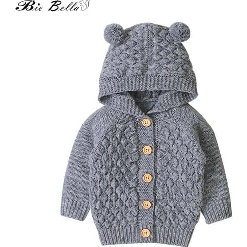 Childrens Knitted Sweater Girl Cardigan Knit Sweaters 2021 Boys Solid Color Hoodie Outwear Coat Kids Boys Cardigans