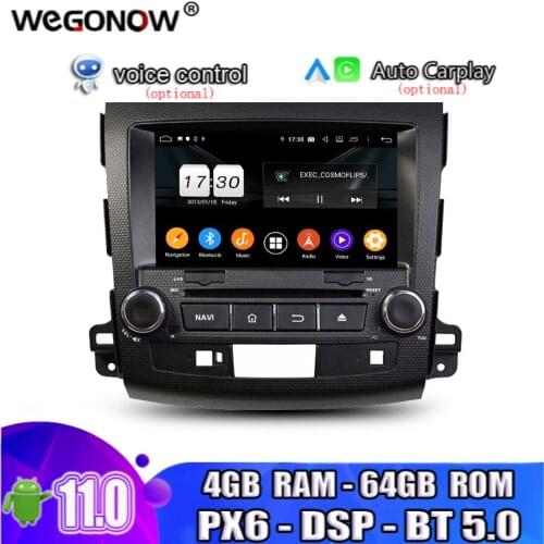 DSP IPS Android10.0 64GB ROM 8 Core Car DVD Player GPS map RDS Radio wifi BT5.0 DVR Camera TV For MITSUBISHI Outlander 2006-2012