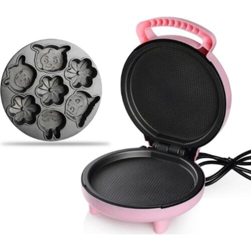 220V Electric Automatic Cake Machine Cartoon Waffle Sandwich Breakfast Maker UK 95AC