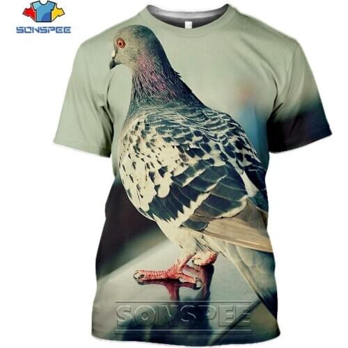 SONSPEE Kawaii Pigeon Animal Harajuku Bird Men Women unisex 3D Clothes T-Shirt Cute Streetwear Top Tees Plus Size 6XL ins tshirt