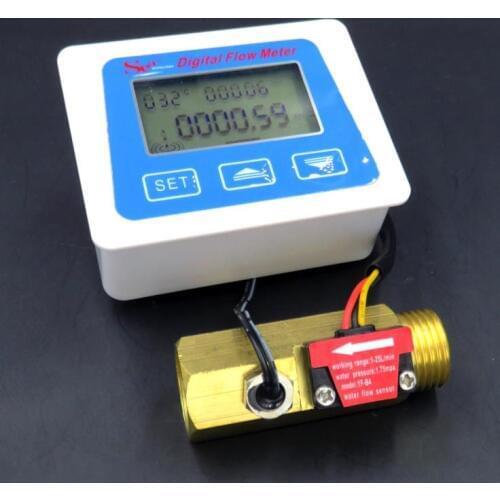G1/2 Digital Flowmeter Hall Flowmeter Low Power Digital Display Flow Sensor Battery powered water meter